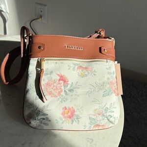 Fiorelli Floral Cream and Tan Crossbody Bag